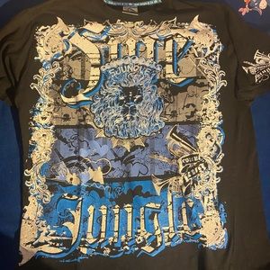 5ive Jungle Graphic Tee XL, Black and Blue